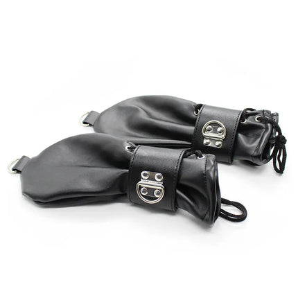 Faux Leather Soft 1 Pair Dog Gloves Padded Lined Fist Mitts Puppy Dog Paws Restraint Lockable Mittens Hand Cuffs Slave Sex Toys