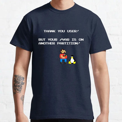 linux tux mario like troll Linux Just Sudo It Geek command computer softwar admin funny t shirt 100% cotton printed plus size