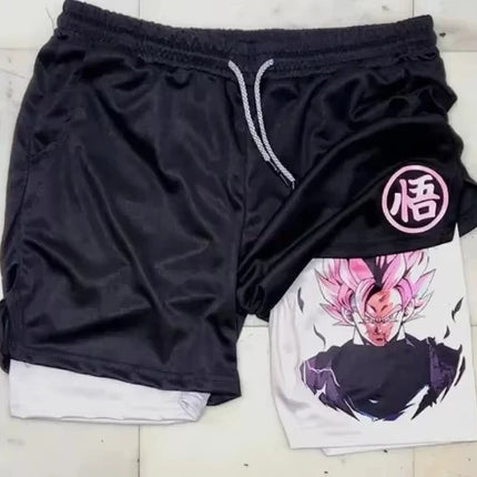 2026 Summer Anime Dragon Ball Son Goku Shorts Men Double Layer Sports Short Pants Digital Printing Sportswear Breathable Beach