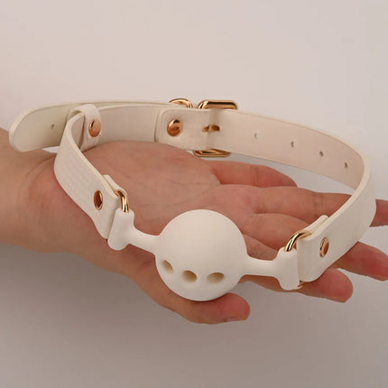 BDSM Gags Airflow Holes,Silicone Mouth Gags Ball Bondage Restraints,Sex Toys for Couples,SM Adult Games