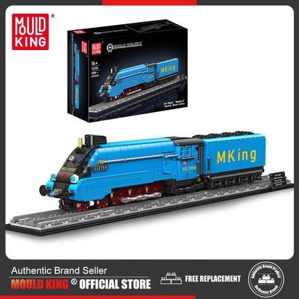 Mould King 12050 Technical Train Toys The Garter Blue Livery Building Block Assembly Locomotive Brick Set Kids Christmas Gift