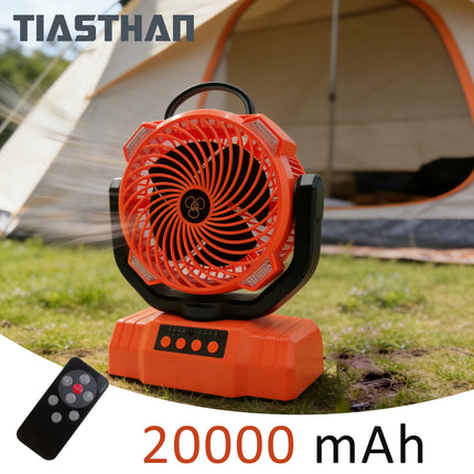 50000mAh Portable Camping Fan with  Remote Contral 4 Wind Speeds Fast Charging for Outdoor Fishing Travel Cooling Electric Fan