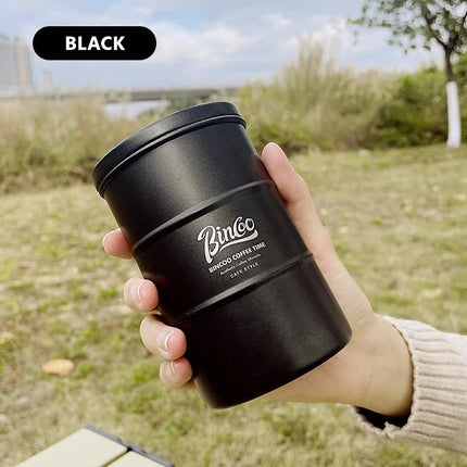 Stainless Steel Coffee Bean Airtight Cans Sealed Cans Outdoor Camping Kitchen Tin Storage Box Coffee Jar Canister Set 370ml