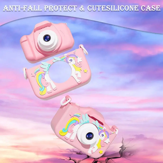 Unicorn Kids Camera Silicone Case Universal Cover with Lanyard CASE ONLY