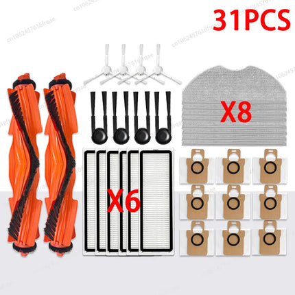 For Xiaomi Robot Vacuum H40 / OV51 Accessories Main Side Brush Mop Cloth HEPA Filter Dust Bag Replacement Spare Parts