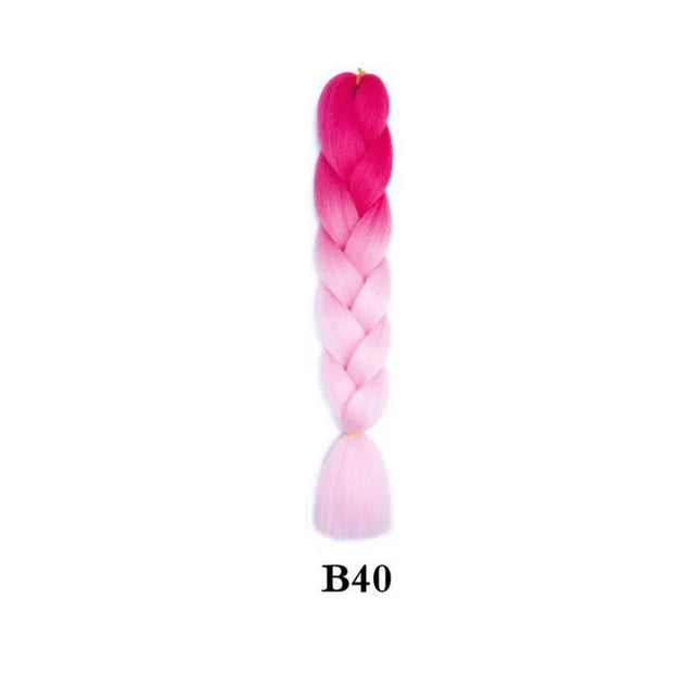 Synthetic 24inch 1Pcs Ombre Jumbo Braiding Hair Extensions High Temperature Fiber Hair Extensions for Box Braids Braiding Hair
