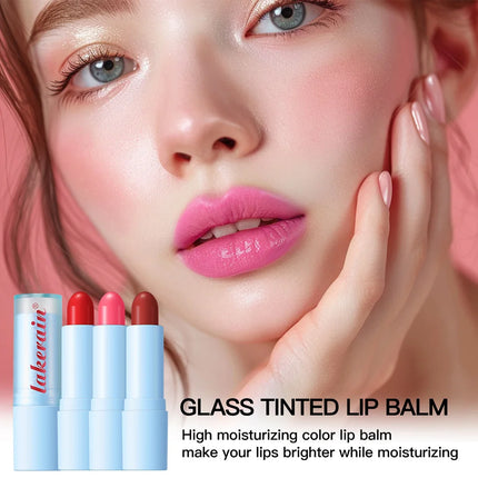 Glass Tinted Lip Balm Light Cherry Red Orange Glow Moisturizing Vegetarian Lip Balm With Bright Clear Color Korea Lip Cosmetics