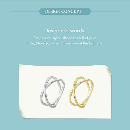 BAMOER 14K Gold Plated X Ring Dainty Minimalist 925 Sterling Silver Cross Ring for Women Promise Jewelry 2 Colors SCR543