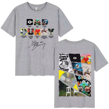 Y2k Fashion Top Rapper Bad Bunny Tour 2025 Album Merch T Shirts Debi Tirar Mas Fotos DTMF Graphics Cotton Printed T-shirt Unisex