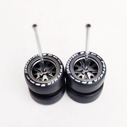1/64 Mini Car Wheels 11mm Tires Tyres 1:64 Model Cars Rims Mirror Disc Claw Shape For Hot Wheel/Matchbox/Domeka