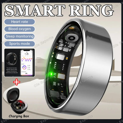 2026 Smart Ring Blood Pressure Heart Rate Sleep Monitoring Smartring IP68 & 5ATM Waterproof Multi-sport Mode Smartring Man Women