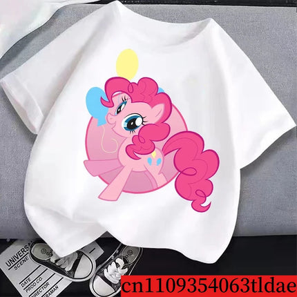 My Little Ponys Kid T-Shirt Cute Anime Twilights Sparkles Rainbow Dashs Girl Tees Shirt Short Sleeve Tops Clothing Birthday Gift