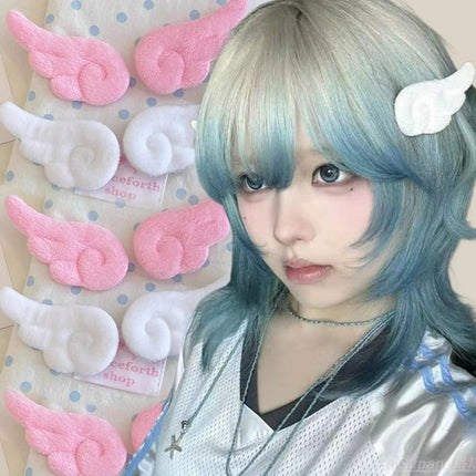 Y2K Sweet Cute Angel Wing Plush Hairpin Children Girls Hair Clip Accessories Barrettes Hairgrip Headdress Headwear Ornaments