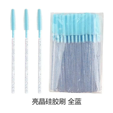 50pcs Crystal Silicone Eyelash Brush Lash Makeup Brushes Eyebrow Comb Eyelashes Extension Spoolie Microbrush Cosmetics Tool