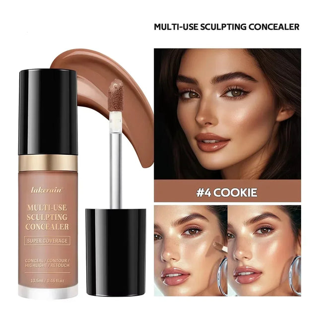 Liquid Foundation Concealer Full Coverage Long-Lasting Waterproof Natural Effect Dark Circles Foundation Modify Face Contouring