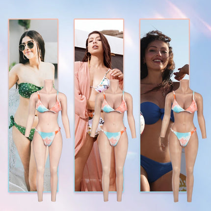KUMIHO C Cup Silicone Bodysuit Crossdresser Breast Form Transgender Cosplay Artificial Vagina for Men Full Silicon Bodysuit