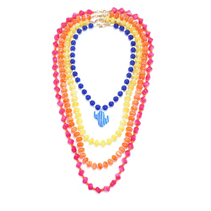 Bohemia Colorful Resin Beaded Choker Necklaces for Women y2k Jewelry Boho Statement Necklace Gifts
