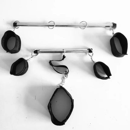 SM Handcuffs Ankle Cuffs Traction Collars Female Slave Genital Training Devices Coercive Tools Leg Spreaders T-shaped Frame