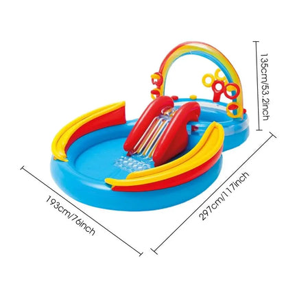 New Water Slide Children Fun Lawn Water Slides Iatables Pools Ring Tosses Game For Kids Summer Slide Set Backyard Outdoor Toys