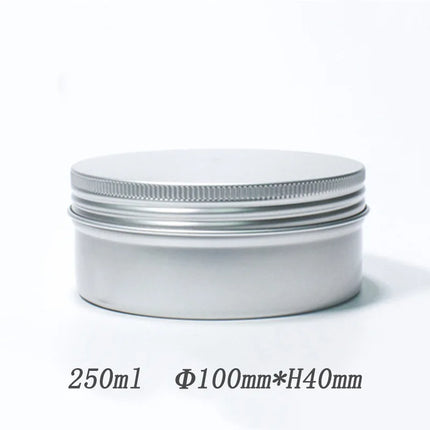 5-250ml Aluminum Tin Jars Lip Balm Container With Screw Thread Lid Candle Ceam Jar Cosmetic Tea Cans Box