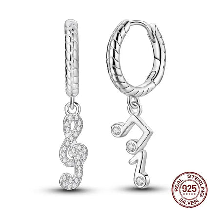 Luminous Shell Women Earrings Original 925 Sterling Silver Pave CZ Star Moon Hoop Earrings Engagement Wedding Jewelry