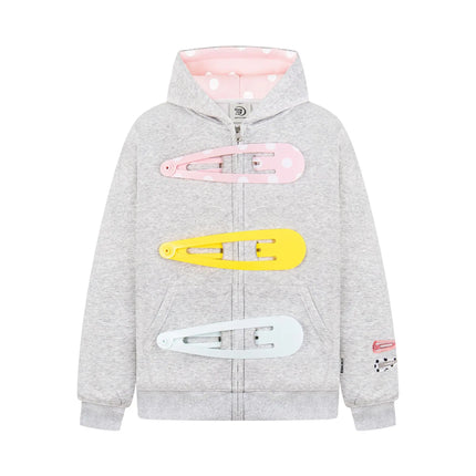 American Retro Hair Clip Hoodies Womens New Zipper Cardigan Jacket Womens Kawaii Oversized Hoodie Sweatshirt Fashion Y2k Clothes