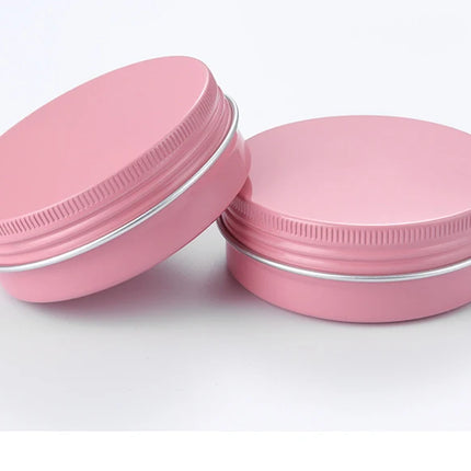 10/20/50/100pcs Gloss Pink Aluminum Jar 5ml 10ml Cream Jar 60ml 80ml Lip Balm Cans 100ml 150ml Aluminum Case Container MC4202