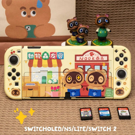 Animal Forest Switch 2 Protective Shell Cute Raccoon Cartoon Custom Oled Ns Lite Protective Shell Anime Peripheral Toy Gifts