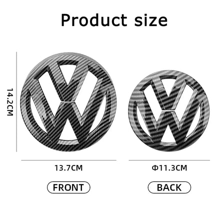 2pcs Emblem Front Grille Rear Trunk Sticker Badge Decals For VW Polo Golf MK6 MK7 MK8 Passat B6 B7 B8 Tiguan CC T-ROC Arteon