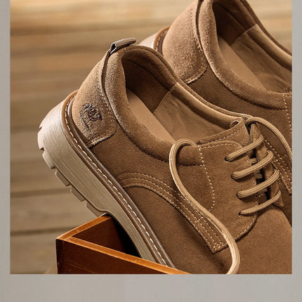 Golden Camel Men's Shoes 2026 New Business Casual Soft-Soled Leather Shoes High-Quality Non-slip Velvet Warm Work Shoe