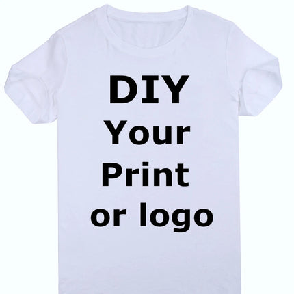 Customized your name Print t shirt boys girls Your own design DIY photo kids family birthday party clothes Summer tops t-shirt