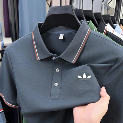 Men's 2026 boutique short sleeved polo shirt summer new fashion brand print versatile comfortable casual T-shirt breathable top