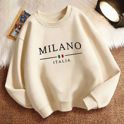 Fashion Milano Italy Letter Pullover Funny Hoodie Kids Y2k Children's Sweatshirt Hoody Casual Hoodies for Boys Girls Clothes