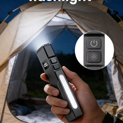 Super Bright EDC Flashlight UV Purple Light Lamp USB Charging RGB Side Light Magnetic Work Light with Pen Clip Ideal for Outdoor
