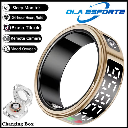 2026 Smart Ring with Display Screen and Touch, Wireless Charging, Health Manager, 5 ATM Waterproof For Men Women Rings R12 R11