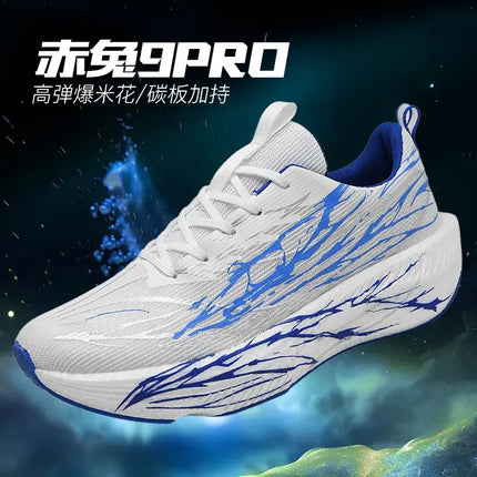New Couple Sports Shoes Heartbeat Popcorn Carbon Plate Soft Sole Running Shoes for Men Women Fashion Casual Student Sneakers