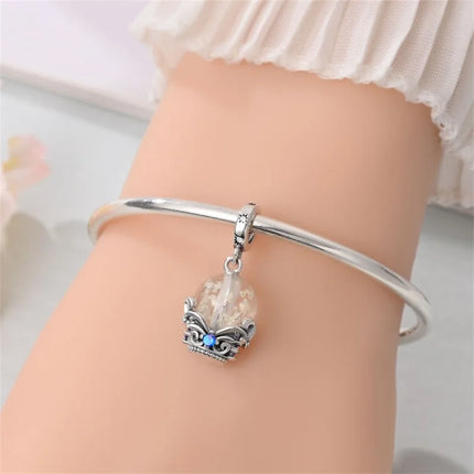 Original 925 Sterling Silver Charms Beads Cute Mushroom Unicorn Love Wings Pearl Charm for Bracelet Pendant Woman Girl Jewelry