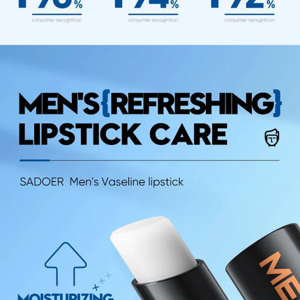 SADOER Men's Lip Balm Moisturizing Anti Cracking Repair Nourishing Hydrating Lipstick Men Lips Skin Care Products
