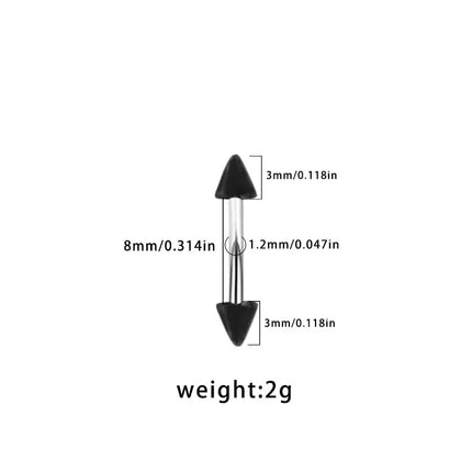 Fashionable Girl 1PC Stainless Steel Minimalist Basic Style Daily Black Devil Hot Girl Eyebrow Stud Piercing Accessory Jewelry