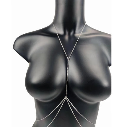 Metal Body Bust Chain Jewelry For Women Sexy Bikini Ladies Breast Crystal Breast Chain Necklace Decoration Summer Body Jewelry
