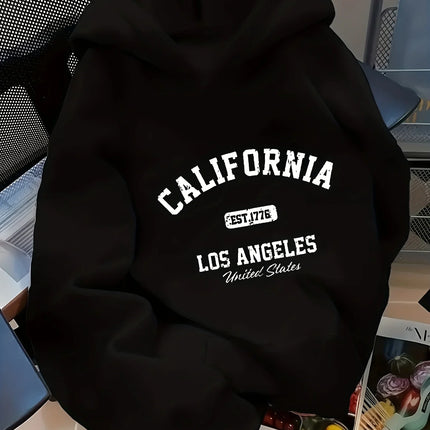 CALIFORNIA Women'S Loose-Fit Fashion Hoodie with Letter Pattern Fashion Harajuku Kawaii T-shirt Women's Y2K Clothing