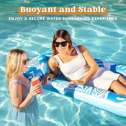 JOYFY 2Pack Adults Inflatable Pool Floats Mat with Headrest Sun Tanning Raft Lake Beach Swimming Pool Party Balloons Toys