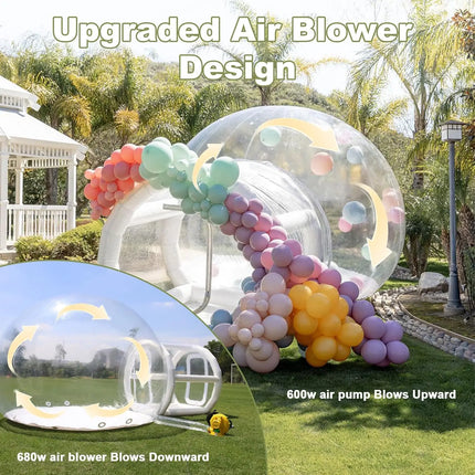 Inflatable bubble House White Commercial Inflatable Bubble House Ball Pit,Bubble Tent with  Blower for Birthday Wedding Party