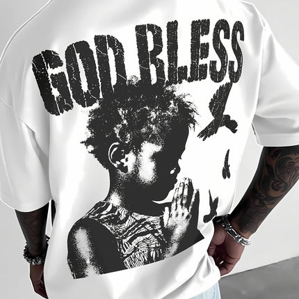 The new men's T-shirt for the summer of 2025 features a casual fashionable comfortable and breathable 3D letter pattern print