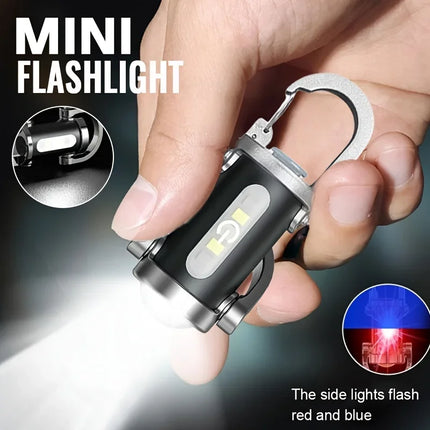 LED Keychain Flashlight, USB Rechargeable Mini Light, Perfect for Camping Hiking Reading Fishing