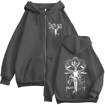 Anime Death Note Ryuk Yagami Light Zipper Hoodies Men Women Clothing Fashion Casual Loose Zip Up Hooded Sweatshirts Jacket Coats