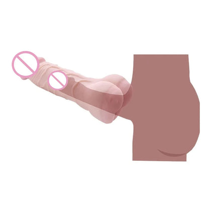 2-in-1 Big Realistic Anal Hollow Dildo Penis Extender Sleeve Thin Vagina Male Masturbator Sex Toys for Gay Men Couples 18 XXL