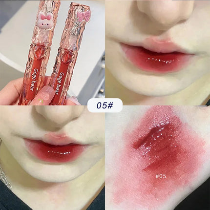 Gege Bear Crystal Mirror Water Lip Gloss Hydrating and Ultra-Moisturizing High Shine Glossy Lip Tint for Fuller Lips