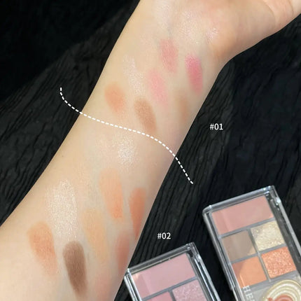12-Color Tea Apricot Eye Makeup Palette Low Saturation Eyeshadow Palette Pearlescent Matte Shimmer Earth Color Eye Shadow Beauty