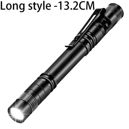 Portable Mini LED Pen Flashlight Waterproof Pocket Torch Handheld Light for Outdoor Camping Hiking Car Repair Emergency Home Use